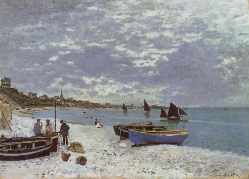 Claude Monet The Beach at Saint-Adresse Norge oil painting art